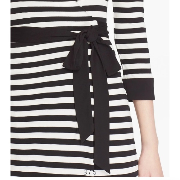 Diane Von Furstenberg Wrap Dress New Julian 2 Striped black & White size 2 - Picture 11 of 13